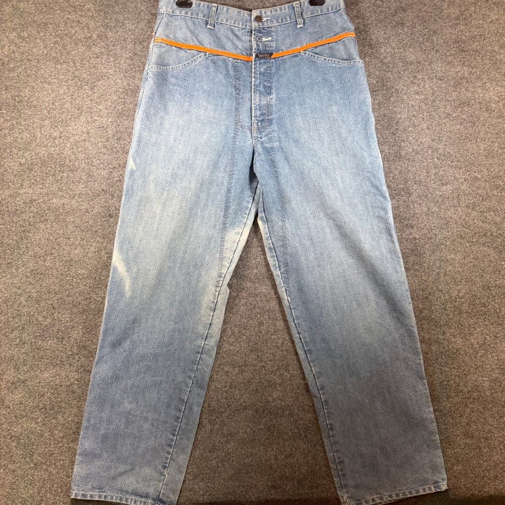 Marithe Francois Girbaud Shuttle Tape Denim Jeans Mens 36x34 Blue Wide Baggy Y2K